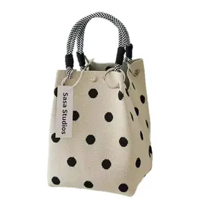 Summer New Cute Knitted Handbag Magnetic Buckle Woven Shoulder Bag For Women
