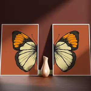 Set of 2 Butterfly Printable Wall Art, Butterfly Printable, Butterfly Poster, Butterfly Wings, Living room art, Unframed