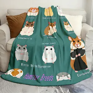 Decorative throw blankets Hamster Breeds syrian hamster Spring and Autumn Quilts Fashionable sports print flannel sofa bed blanket