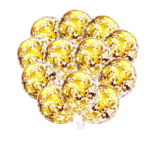 Set of 24 Confetti Balloon 12 inch Glitter Gold Confetti Party Balloons, Gold Party Decorations, Gold Birthday Wedding Baby Shower Party