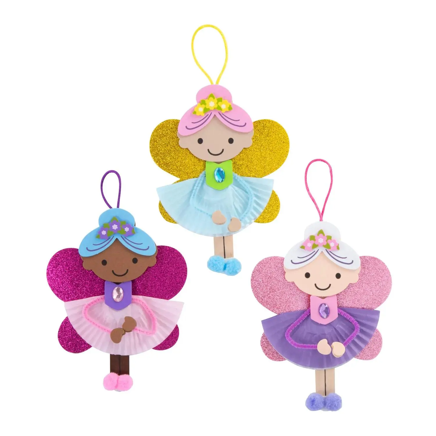 Cute Wooden Forest Sprite Cupcake Ornament Craft Kit - Paper Baking Cups, Multicolor, Makes 12, Magical Look, Ideal for Birthday & May Day Festive Party Home Decor Supplies