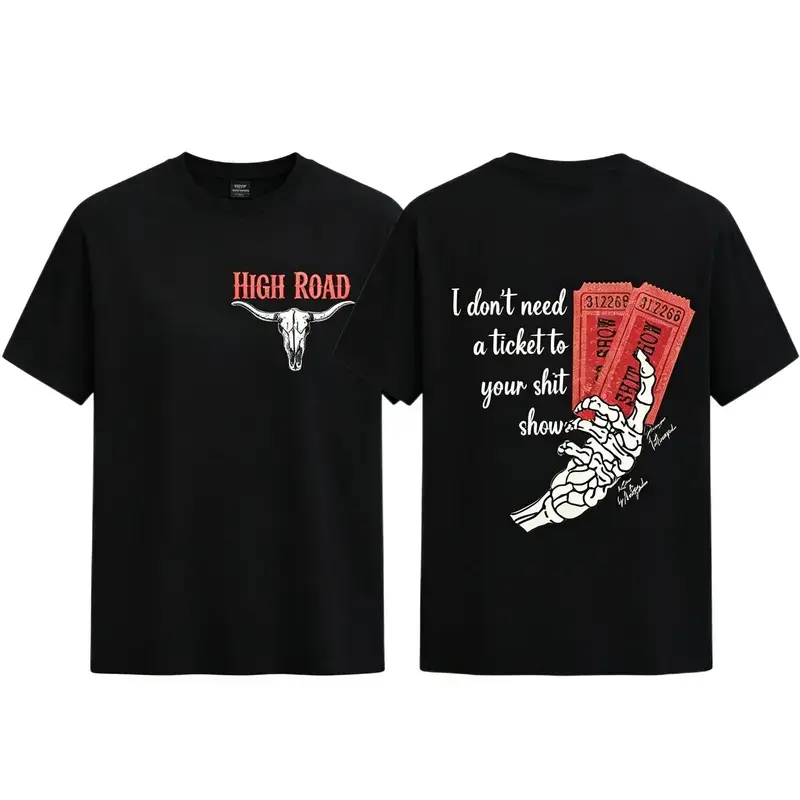 High Road KW 2-Sided T-Shirt, Bull Head Graphic Tee, Vintage Trucker Shirt, Truck Driver Gift