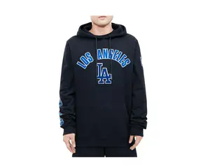 Pro Standard MLB Los Angeles Dodgers Stacked Logo Men Pullover Hoodie Black