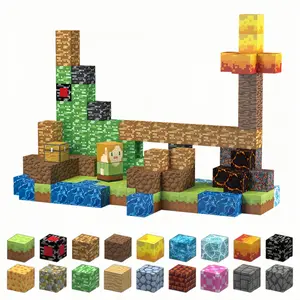 magnetic blocks - Magnetic Building Block with 6 Baseplate, Stacking Magnets for Kids, Sensory Toy for Toddlers STEM Learning, Birthday Gifts for 3+ Years Old Boys Girls