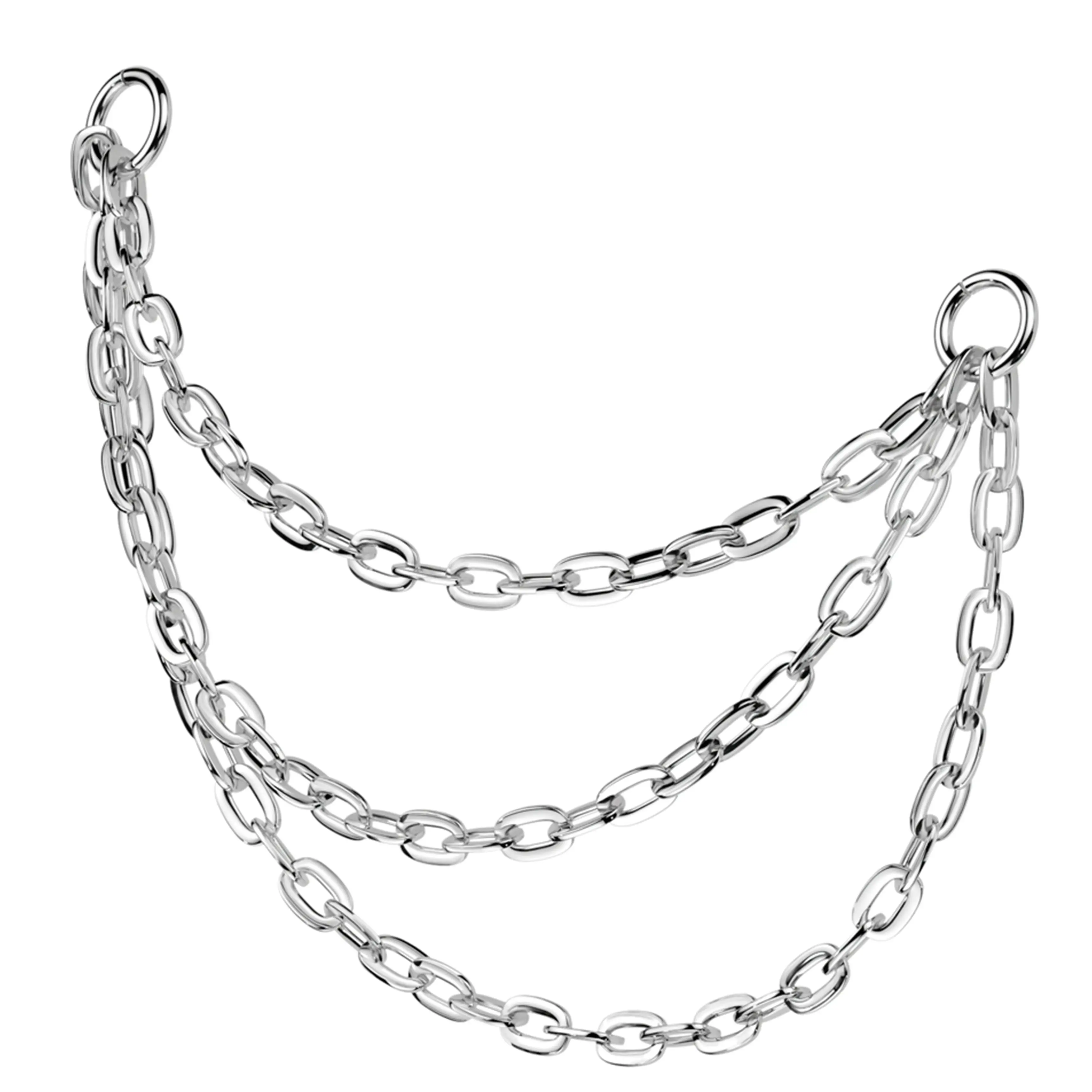 Triple Titanium Nose/Cartilage Connector Chain