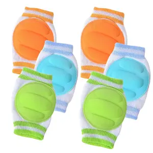 3 Pairs Baby Knee Pads for Crawling - Adjustable Breathable Waterproof Safety Protector, Elastic Knee Elbow Pads for Babies, Toddlers, Infants, Boys, Girls, Kids, Unisex (A)