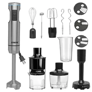 Handheld Immersion Blender Bundle, 1000W Powerful 11-in-1 Set for Smoothies,Orange Juicer,Minced meat,Milk frother,Egg Beater, Dough Hook, Vegetable Chopper, Potato Masher