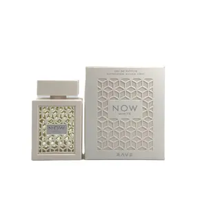 Lattafa Rave Now White Eau De Parfum 3.4 Fl.OZ - Unisex Fragrance with Citrus, Fruity, Green Tea, Amber & Patchouli Notes in Liquid Alcohol/Aerosol