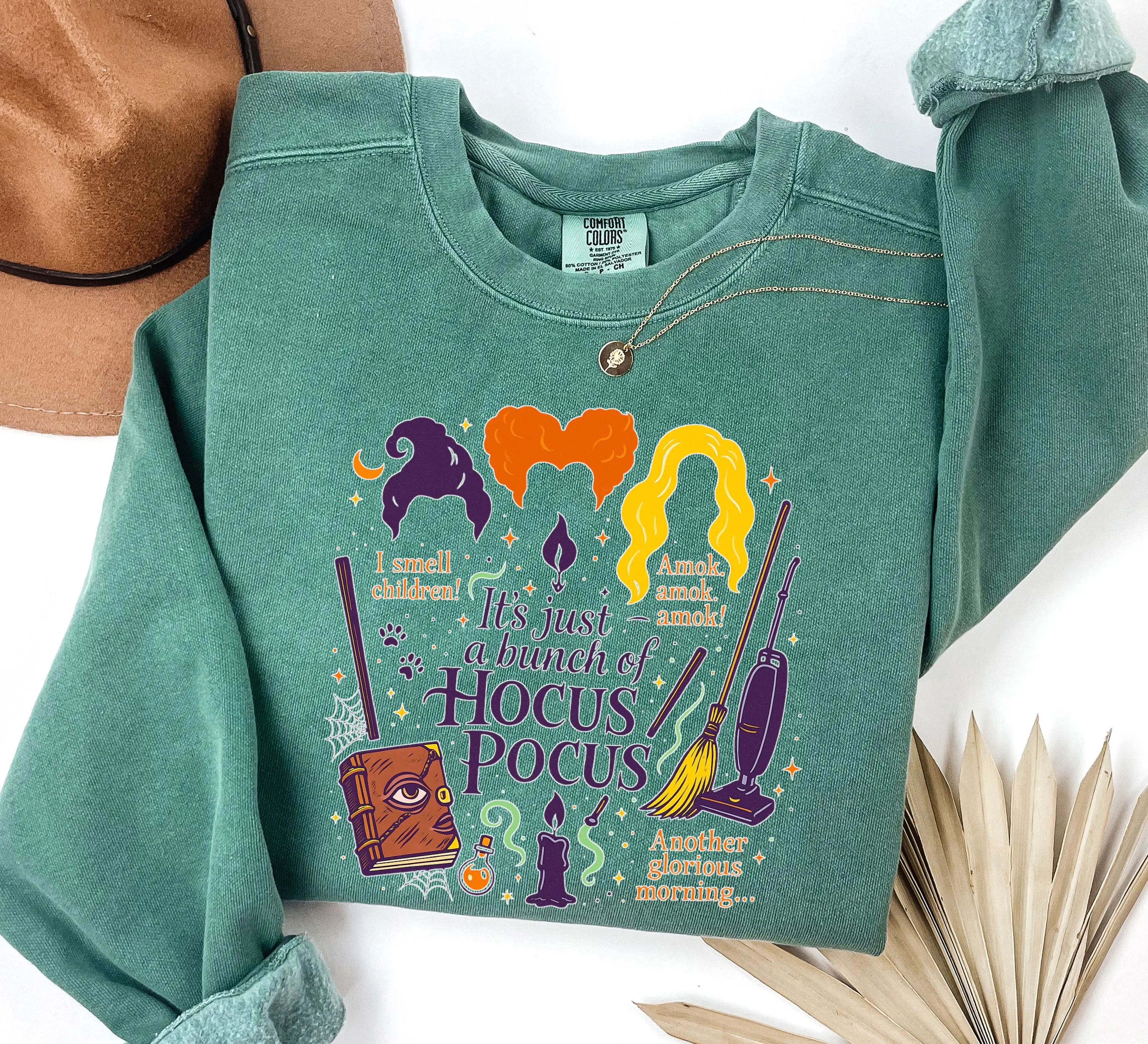 Comfort Colors® it's Just A Bunch Of Hocus Pocus Sweatshirthalloween Party Tshirthocus Pocussisters Teehalloween Spooky Season Shirt Gift