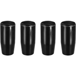 4Pcs M10x50mm Black Phenolic Knobs with Brass Insert, Modern Cylindrical Handle for Industrial Lathe Milling Replacement Parts