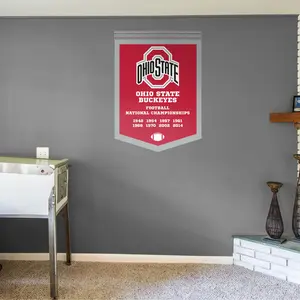 Ohio State Buckeyes - RealBig Football National Championship Banner Collection - Official NCAA - Reusable Vinyl Wall Decals