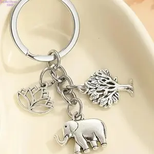Elephant & Tree Design Keychain Bag Pendant, Cute Animal Keychain for Women & Men, Fashion Accessories for Daily Use, Trendy All-match & Exquisite Keychain for Birthday Gift