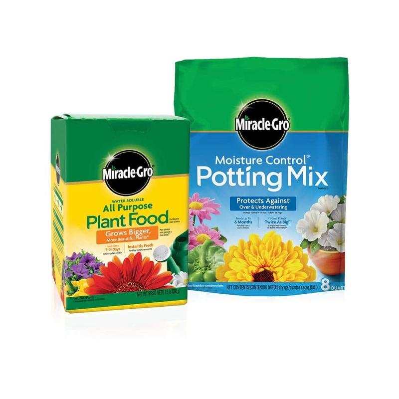 Moisture Control Potting Mix & All Purpose Plant Food - Protects Against Over & Underwatering - Grows Bigger Plants
