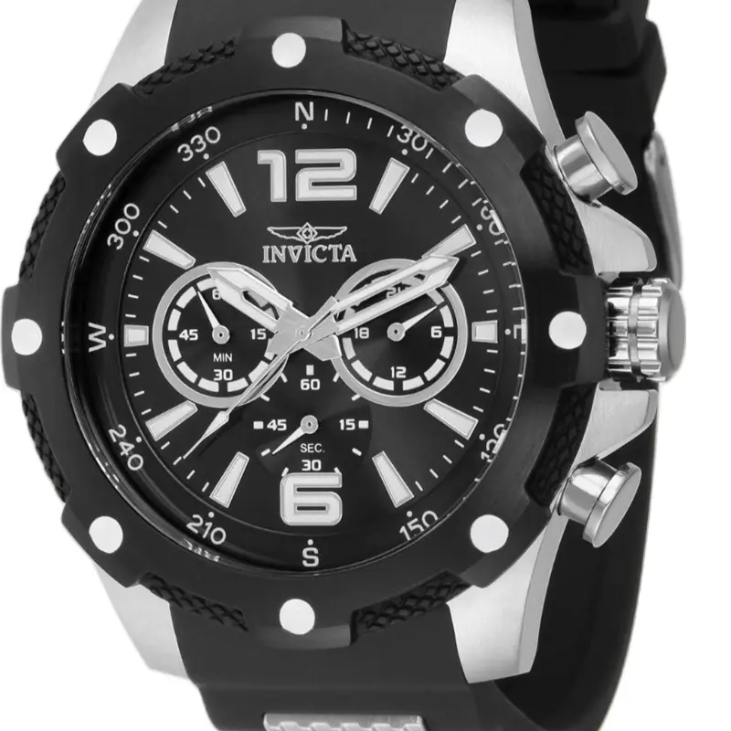 Invicta I-Force Axis Men's Watch - Model 39998 - 50mm, Black Steel Case #45 Stainless Steel Wristwatch Analog Wristwatches