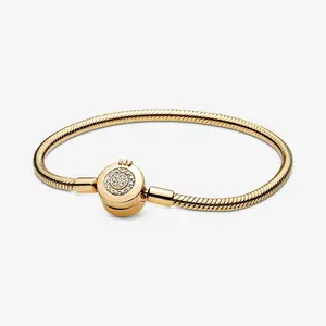LEYEHOPE Sparkling Crown O Chain Bracelet - Elegant Accessory for Stylish Looks Adjustable Bangle Jewelry Fashionable Bangles,Charm Bracelets