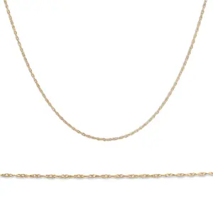 Solid 10k Yellow Gold 18" Dainty Chain With Spring Ring