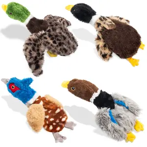Dog Squeaky Toy Set – 4-Pack Durable Plush Grinding and cleaning teeth Duck, Pheasant, Goose for Small and Medium Dogs – Soft Bird Chew Toys with Crinkle Sound for Puppy Indestructible Tough Dog Bone Chews