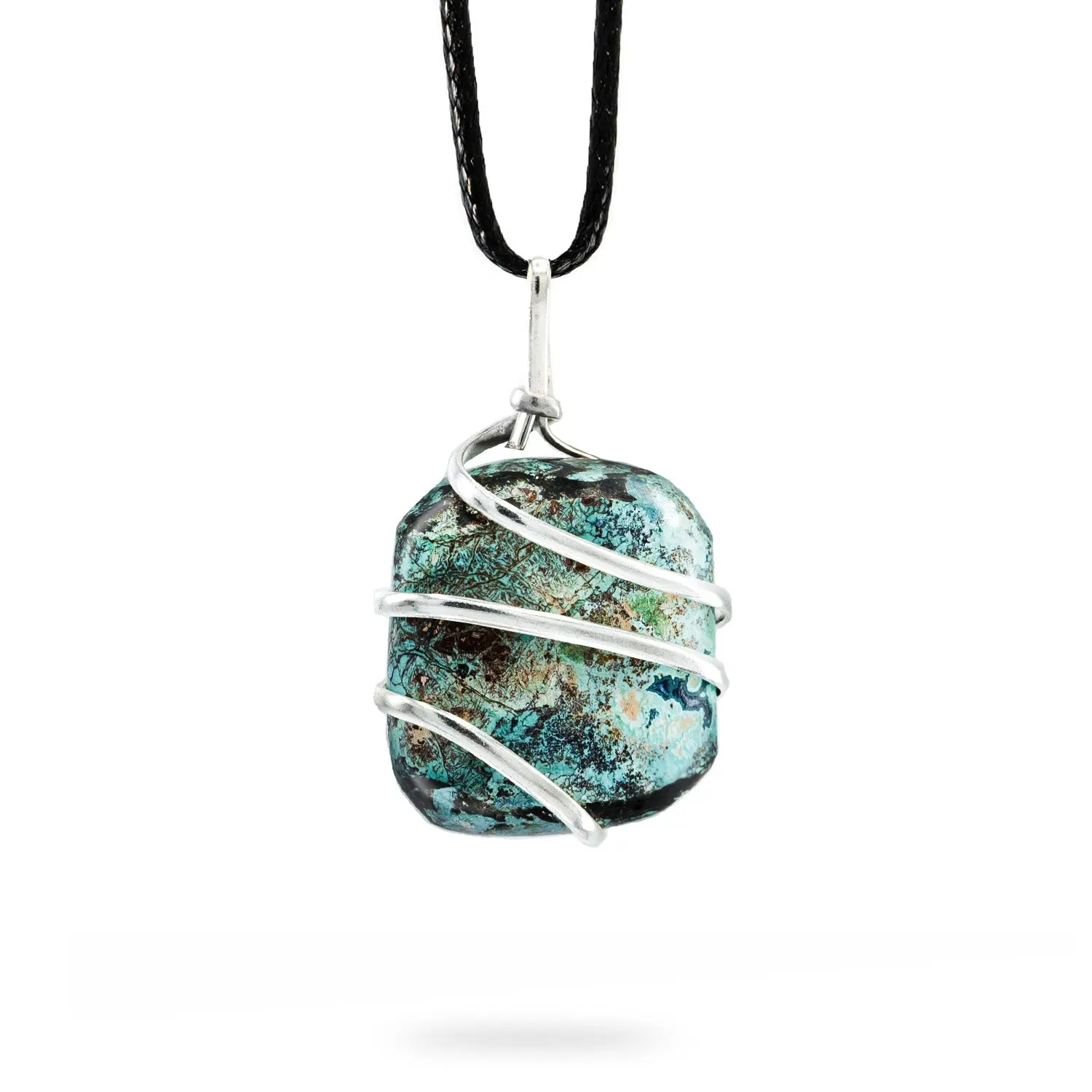 AYANA Chrysocolla Necklace for Inner Wisdom, Calm & Empowered Communication – Throat & Heart Chakra Crystal, Perfect for Gemini & Taurus Energy