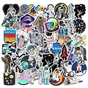 50 Pcs Astronaut Waterproof Vinyl Stickers Bomb for Car, Laptop, Skateboard, Water Bottle, Gift Ideas for Birthday, Christmas, Thanksgiving emblem badge