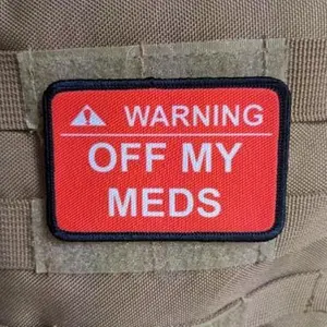 Warning meme  2"x3" morale patch with hook and loop backing