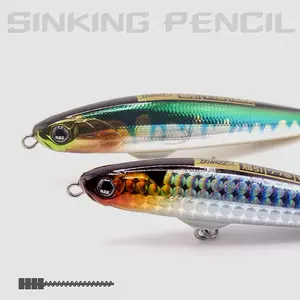 DeepJaw Outfitters Slow Sinking Pencil Lures - 3.03 in, 12.5-14.5g Artificial Bait with Integrated Tungsten Steel Gravity Shift Center, Curl Lift Feature for Effective Bass Attraction