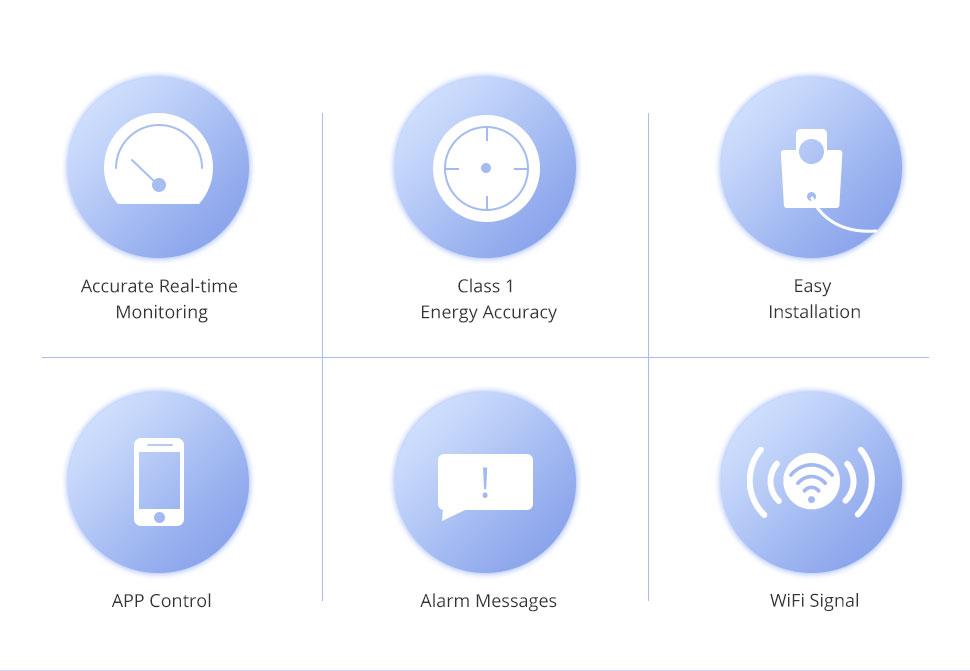 Smart Home Energy Monitor with 2 x 120A CTs, Live Electricity Usage Tracking, Bi-Directional Power Tracking, Supports Single-Phase 3-Wire System, 2.4GHz Wi-Fi (WiFi Version)