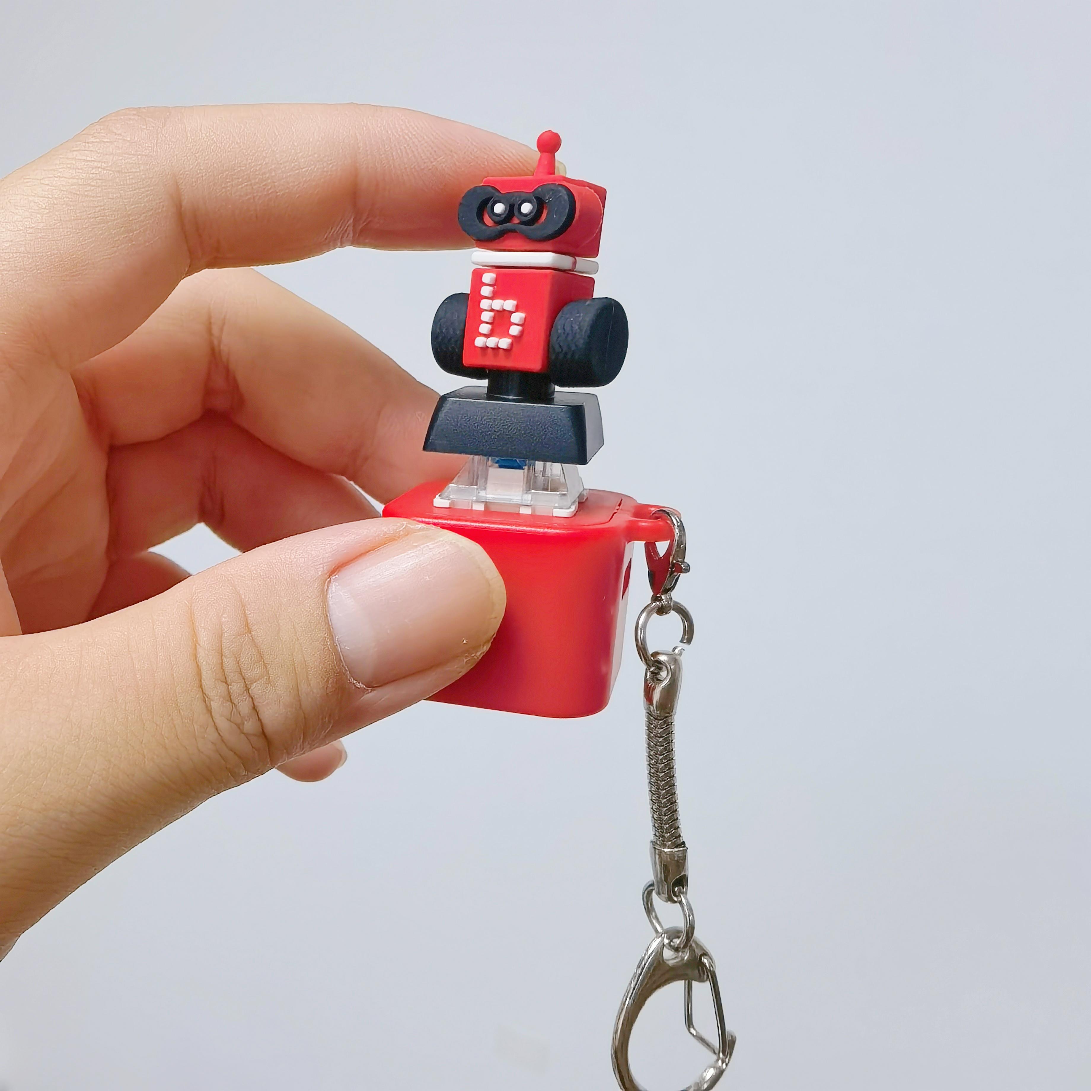 Funny Sound Robot Keychain, Realistic Voice Keyring, Stress Relief Fidget Keychain, Novelty Gift