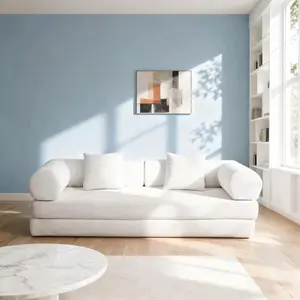 cream color  sofa  for living room apartment bedroom and compact room, Upholstered sectional Couch