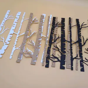 Tree Silhouette Die Cut Set - Birch Forest - 3 Pieces for Scrapbooking Card Making - Precision-Cut 110lb Cardstock - Perfect for Woodland Gothic Crafts