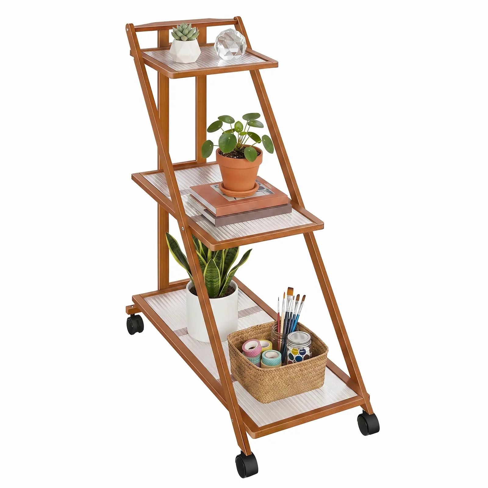 3-Tier Shelving Unit, Rack Storage Shelving Unit with Wheels, Rack Shelving, Garage Shelving Storage Organizer, Utility Storage Shelf, Moving Easily Organizer Shelves, for Kitchen Living Room