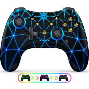 BEBONCOOL Switch Controller Compatible with Switch/Switch Lite/Switch OLED/Windows/iOS/Android, Wireless Switch Pro Controller with Cool Dynamic Light,Programmabele,Turbo