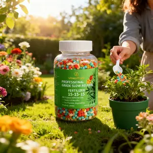 Balanced Granular Slow Release Fertilizer, Multipurpose Plant Nutrition Particles for Saplings, Potted Flowers, Garden Crops & Indoor Green Plants, Easy Application Formula for Daily Household Gardening Maintenance