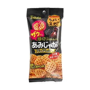 TOHATO Japan Black Pepper Thick-Cut Potato Chips 40g - Crispy Grid Snack