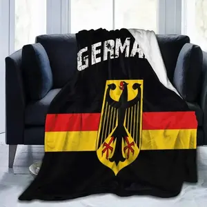Germany Flag Eagle Flannel Blanket Deutschland National Pride Machine Washable Super Soft Throw for Kids Adults Bedroom Decor Birthday Gift