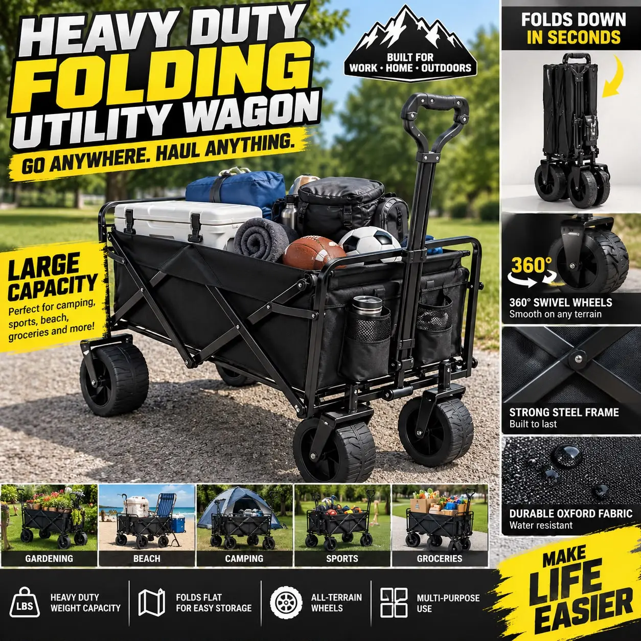 heavy duty folding wagon
