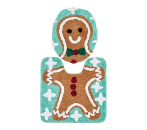 VCNY Home Multi Gingerbread Man Holiday Bath Rug Set, 2 Count