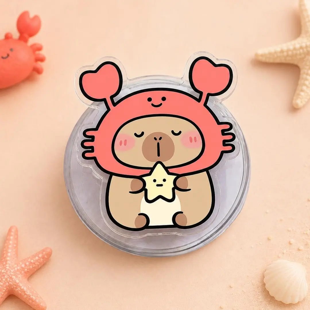 Cute Capybara in Crab Costume MagSafe Phone Grip – Kawaii Beach Crab Magnetic Phone Holder