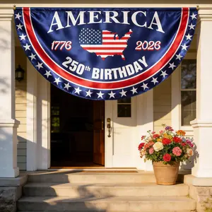 America's 250th Anniversary Personalized Name Banner 2X4 ft 250 Birthday 1776 2026 Yard Signs for Indoor and Outdoor Use, Polyester Fabric Vibrant and Durable