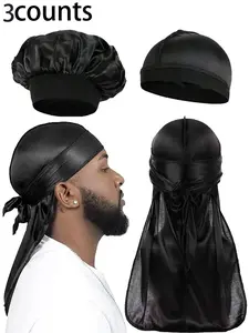 Solid Color Beanie Hat Turban Hat, Casual Comfortable Breathable Durag, Wave Cap for Men & Women, Outdoor Sports Home Daily Pirate Cap Sleeping Cap, Beanie Fitted