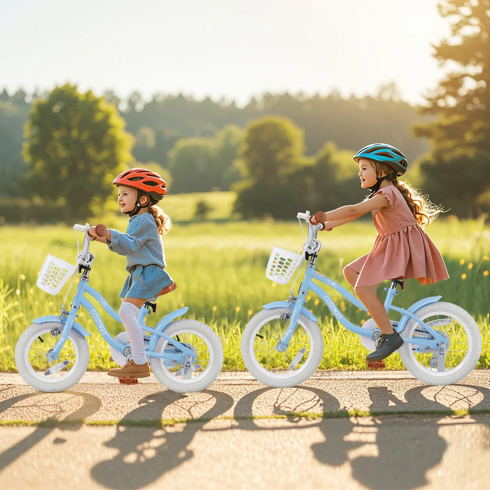 COSTWAY - 12 Inch Kids Bike with Adjustable Handlebar and Seat for 3-4 Year Old
