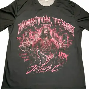 Houston Texas downtown with Jesus Christ