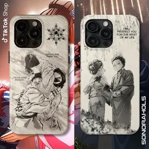Akaza Vs Koyuki Demon Slayer Kimetsu No Yaiba Phone Case, Anime Manga Phone Cover, Retro Graphic 17 Air Pro Max