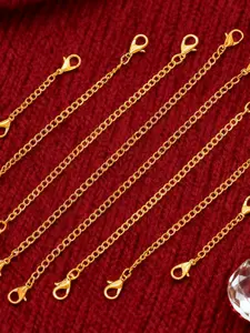 5pcs Necklace Extender Chains, Adjustable Metal Chain, DIY Jewelry Extension Links with Lobster Clasp and Closure, Casual Style, All Seasons