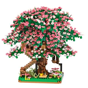 1600Pieces Treehouse Mini Micro Building Set, Flowers House Mini Bricks Building Kit, Creative Gifts Toys for Kids, Christmas Gifts (bagged), Creative Building Block