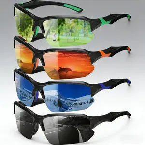 4 Pack Polarized Sports Sunglasses for Men and Women UV Protection Lightweight Half Frame Rimless Outdoor Eyewear