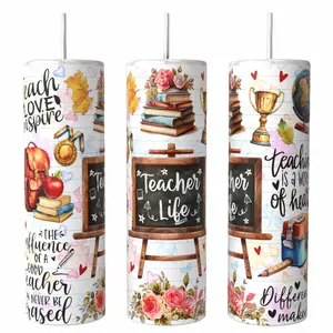 Teacher Life 20 oz Tumbler Coffee Drinkware Insulated Lid Skinny Portable