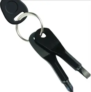 1 Set of Mini Stainless Steel Keychain Screwdriver Set Portable Phillips and Flathead Screwdriver Outdoor Emergency Handy Tool (Black) Toolkit Compact