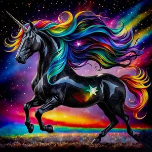 5D DIY Full Drill Round Diamond Painting - Diamond Art Kit Colorful Unicorn Galaxy Mosaic, Canvas - DIY Decorative Painting, Home Wall Decor, Suitable for Halloween and Christmas, Birthday and Anniversary Gifts, Handmade Gifts, Diamond Painting Kits