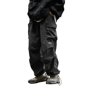 Mens's Baggy Cargo Pants Casual Parachute-Style Fit Loose Fit Hip Hop Harme Lightweight Water Resistant with Pockets