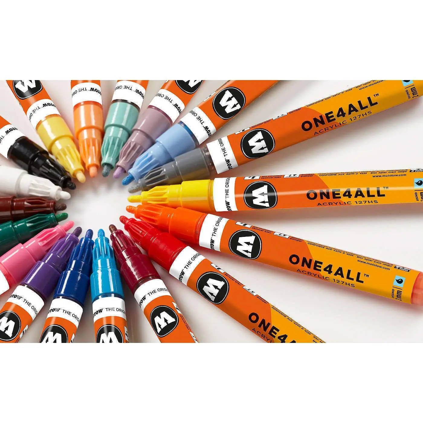 Molotow ONE4ALL 227HS 4mm Acrylic Paint Markers 74 Colors Available